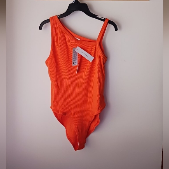 Topshop One Shoulder Asymmetrical Strap Versatile Bodysuit - Picture 3 of 10